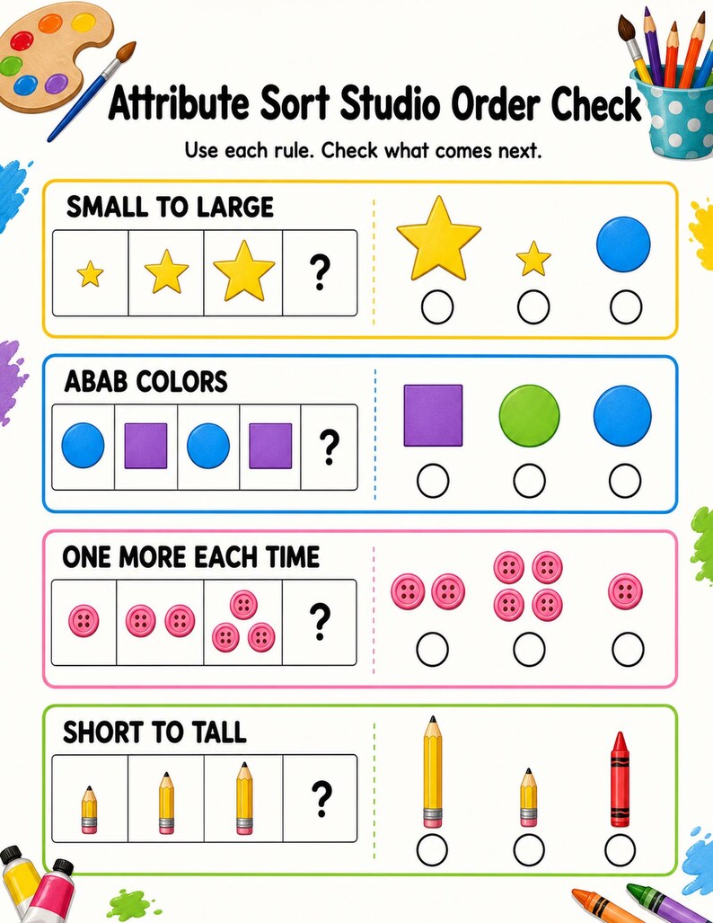 Attribute Sort Studio | Attribute Sorting Worksheets | Printable PDF | Digital Download image 6