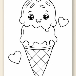 Disegni da colorare di dolci amici / Disegni da colorare di cibo carino / PDF stampabile / Download digitale immagine 9