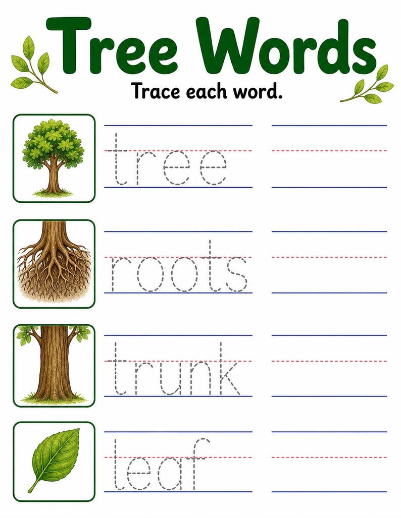 Explorateur de parties d'arbre | Feuille de travail Parties d'un arbre | PDF imprimable | Téléchargement numérique image 6