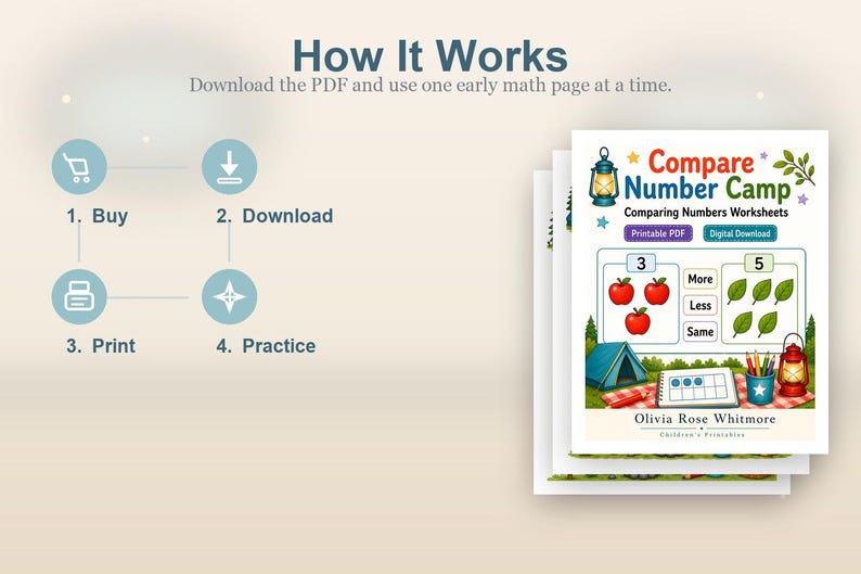 Compare Number Camp | Comparing Numbers Worksheets | Printable PDF | Digital Download image 8