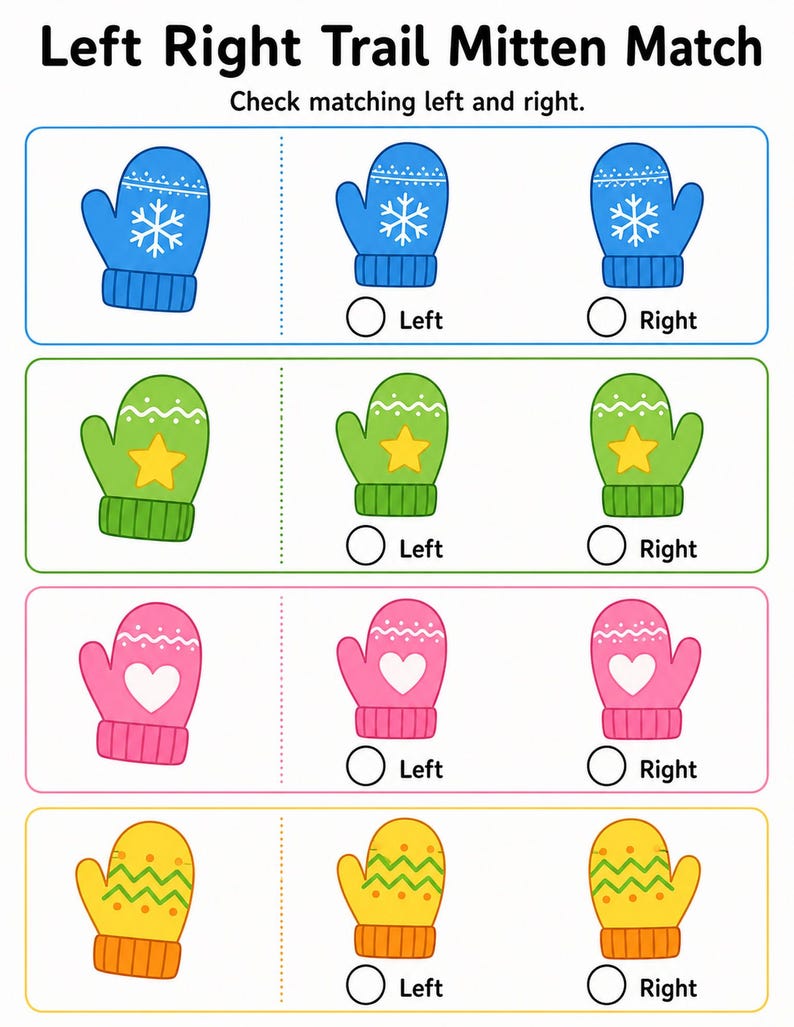 Left Right Learning Trail | Left and Right Worksheets | Printable PDF | Digital Download image 5