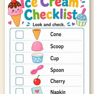 Pagine divertenti sul gelato / Attività sul gelato per bambini / PDF stampabile / Download digitale immagine 9