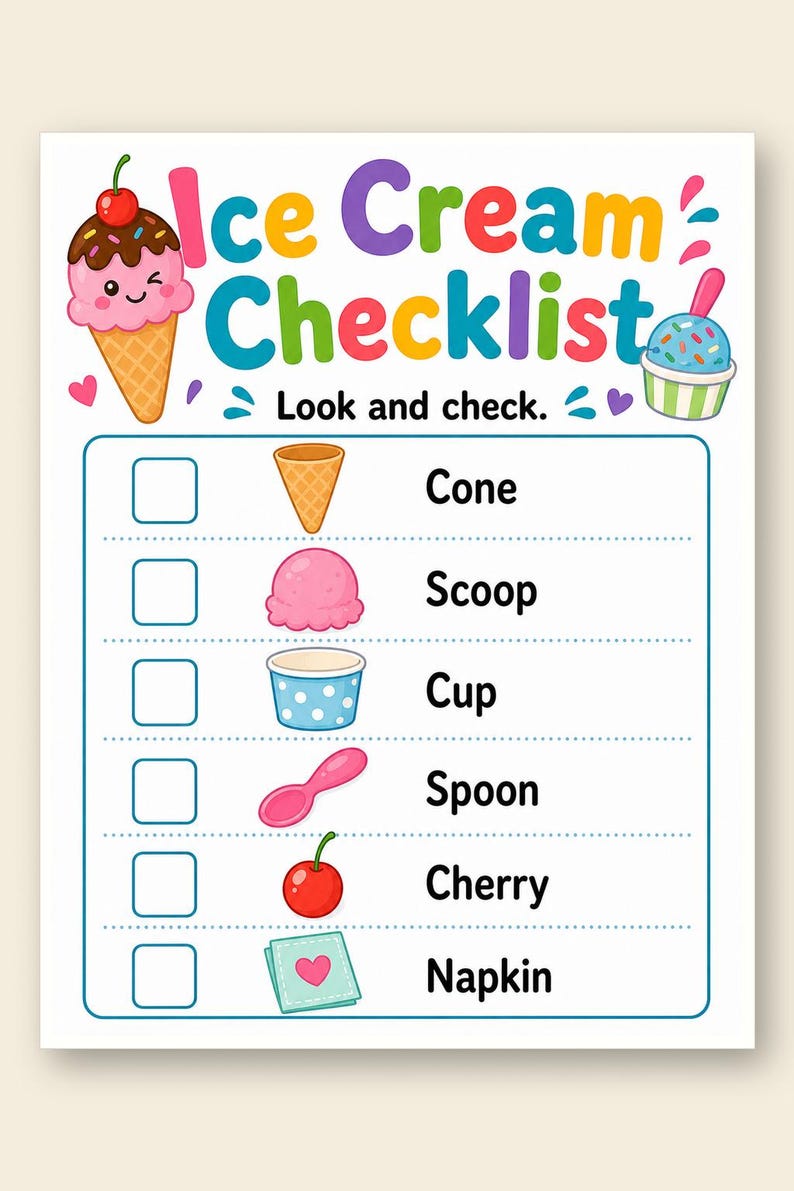 Pagine divertenti sul gelato / Attività sul gelato per bambini / PDF stampabile / Download digitale immagine 9
