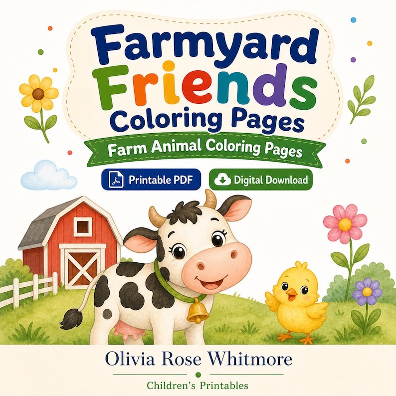 Bauernhof Freunde | Tiere vom Bauernhof | Druckbare PDF | Digitaler Download Bild 1