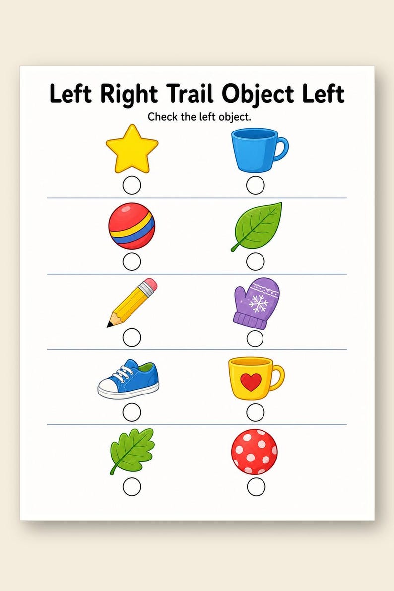Left Right Learning Trail | Left and Right Worksheets | Printable PDF | Digital Download image 9