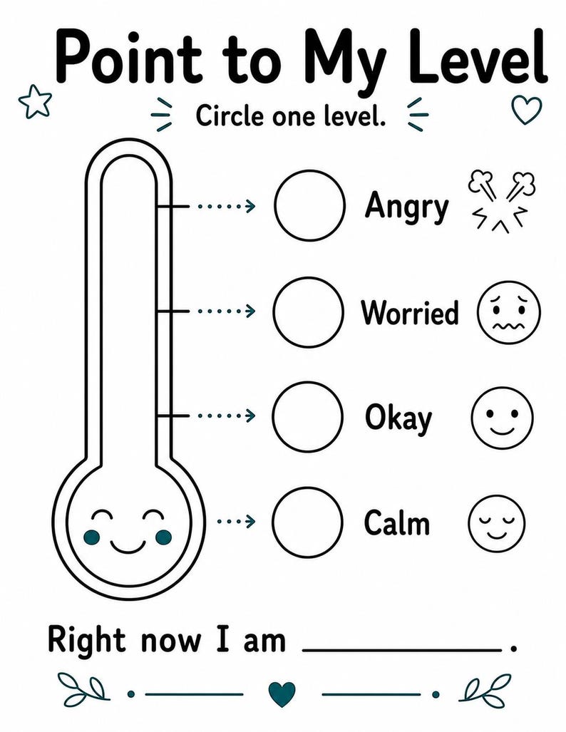 My Feeling Thermometer | Feelings Thermometer | Printable PDF | Digital Download image 4