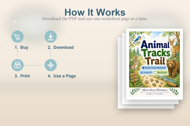 Animal Tracks Trail | Animal Tracks Worksheet | Printable PDF | Digital Download image 8