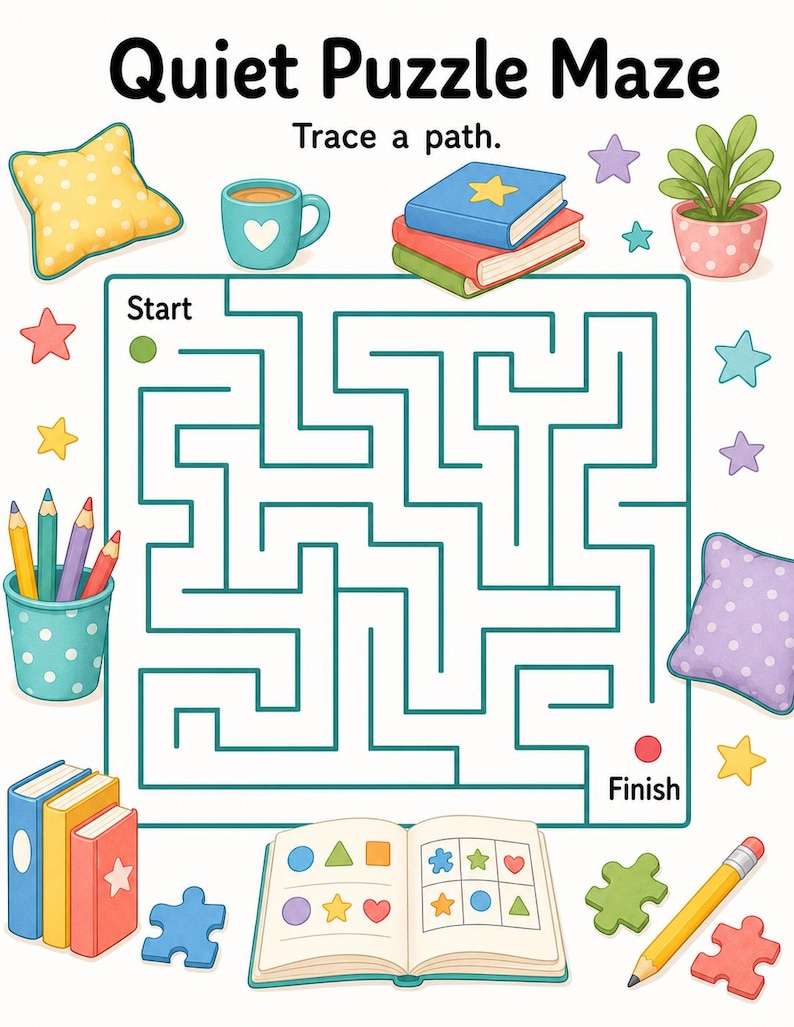 Quiet Puzzle Pack | Printable Puzzle Pages for Kids | Printable PDF | Digital Download image 3