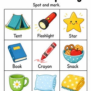Páginas para atividades aconchegantes em casa | Páginas de atividades para acampamento em casa | PDF para imprimir | Download digital imagem 3