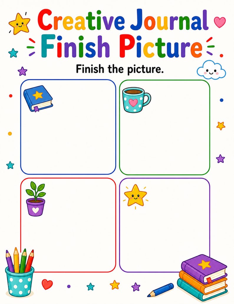 Creative Journal Pages | Journal Prompts for Kids | Printable PDF | Digital Download image 4