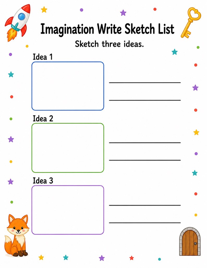 Imagination Writing Mats | Writing Prompts for Kids | Printable PDF | Digital Download image 6