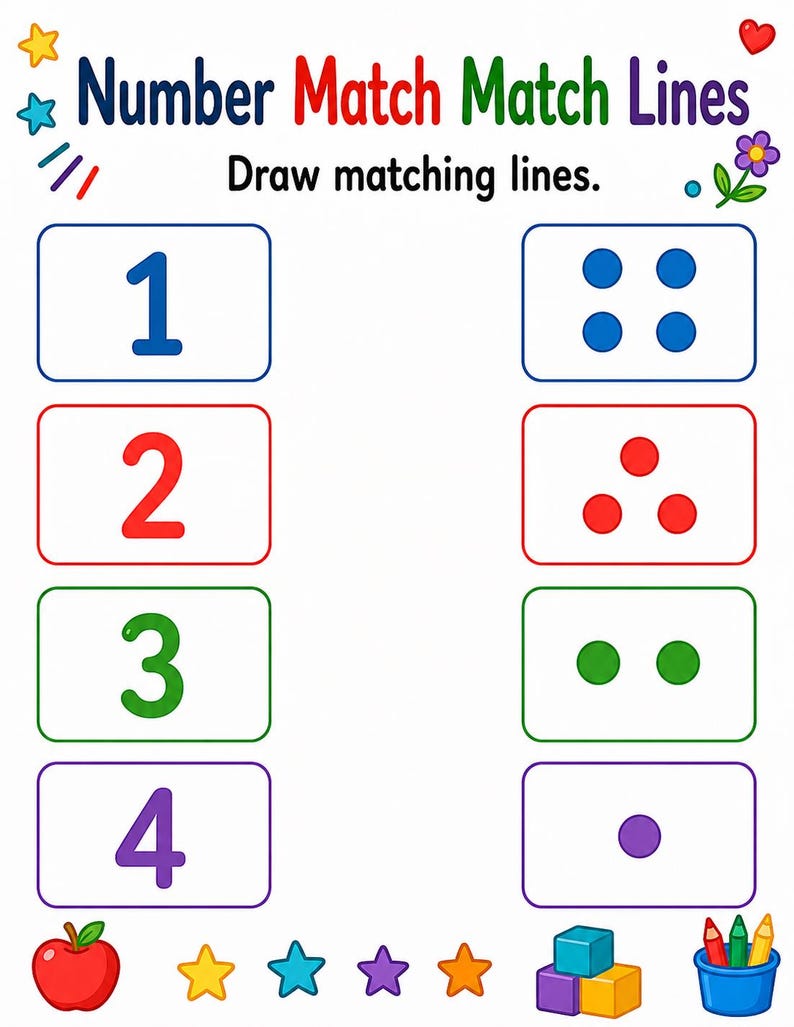 Number Quantity Mats | Number Matching Worksheets | Printable PDF | Digital Download image 4