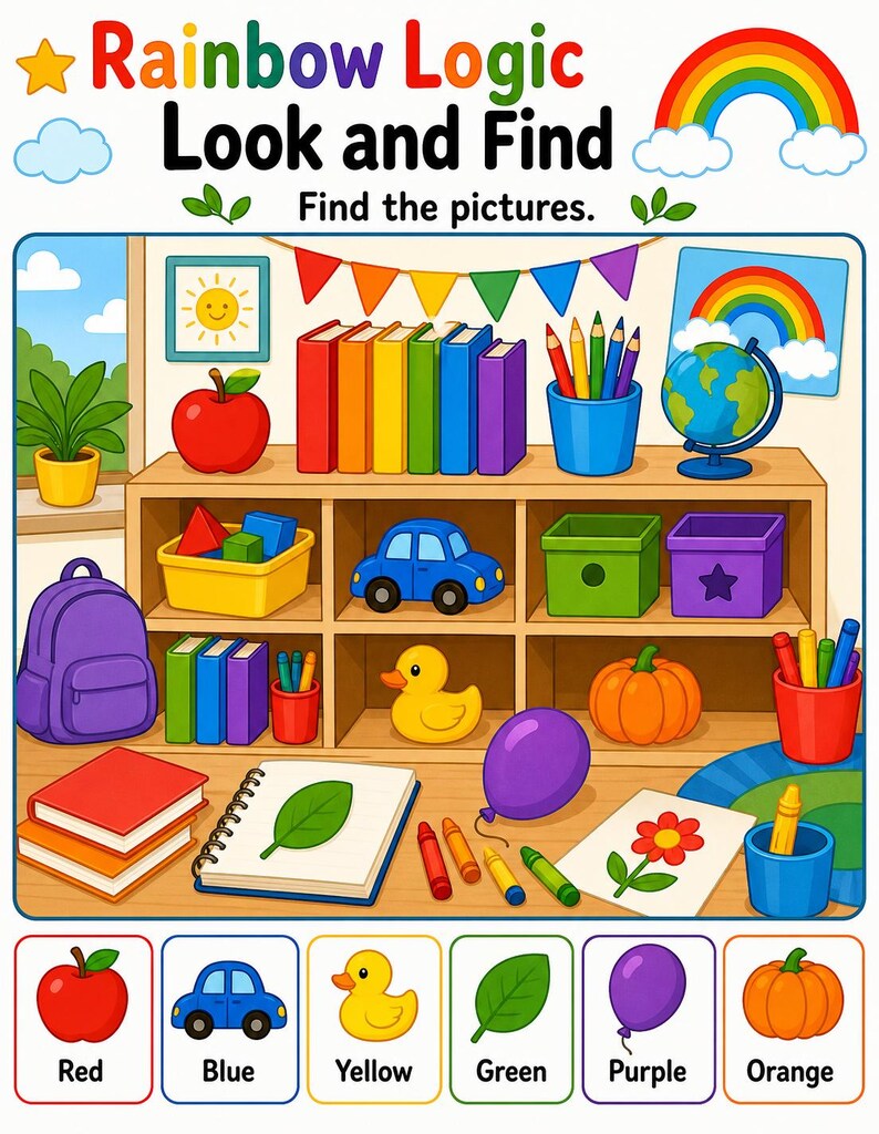Rainbow Logic Pages | Color Puzzle Worksheets | Printable PDF | Digital Download image 4