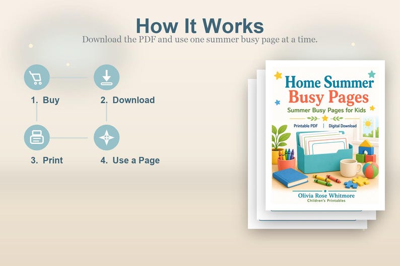 Home Summer Busy Pages | Summer Busy Pages for Kids | Printable PDF | Digital Download image 8