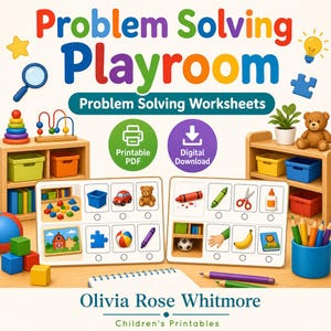 Spazio giochi per la risoluzione dei problemi / Schede di lavoro per la risoluzione dei problemi / PDF stampabile / Download digitale immagine 1