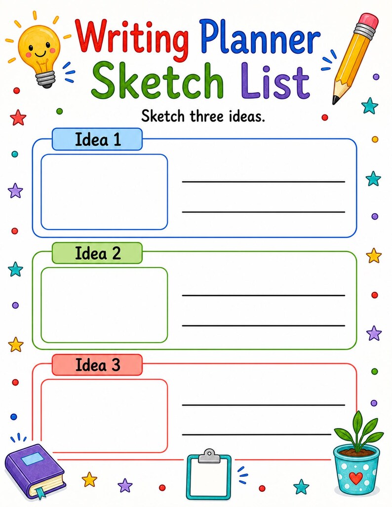 Creative Writing Planner | Writing Graphic Organizer | Printable PDF | Digital Download image 6