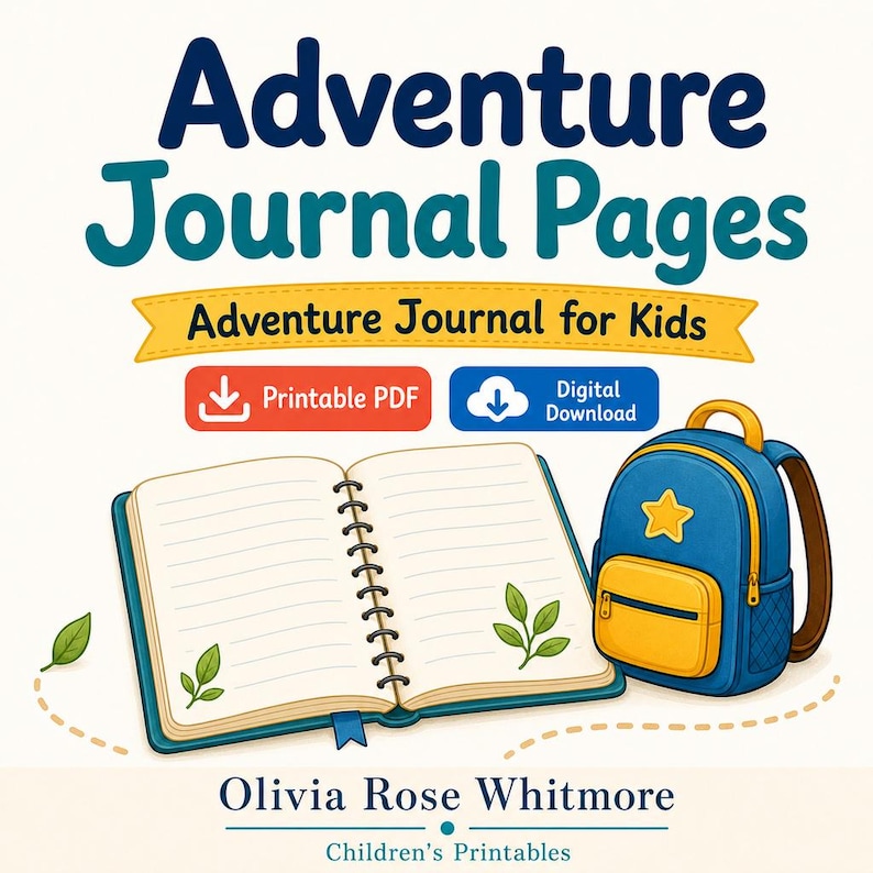 Adventure Journal Pages | Adventure Journal for Kids | Printable PDF | Digital Download image 1