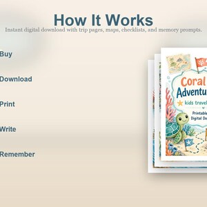 Coral Cove Abenteuerkarte | Kinder Reisetagebuch | Druckbare PDF | Digitaler Download Bild 4