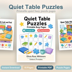 Quiet Table Puzzles | Druckbare besetzten Seiten | Druckbare PDF | Digitaler Download Bild 2