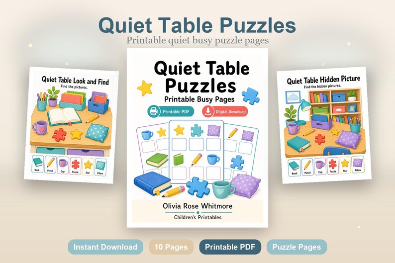 Quiet Table Puzzles | Druckbare besetzten Seiten | Druckbare PDF | Digitaler Download Bild 2
