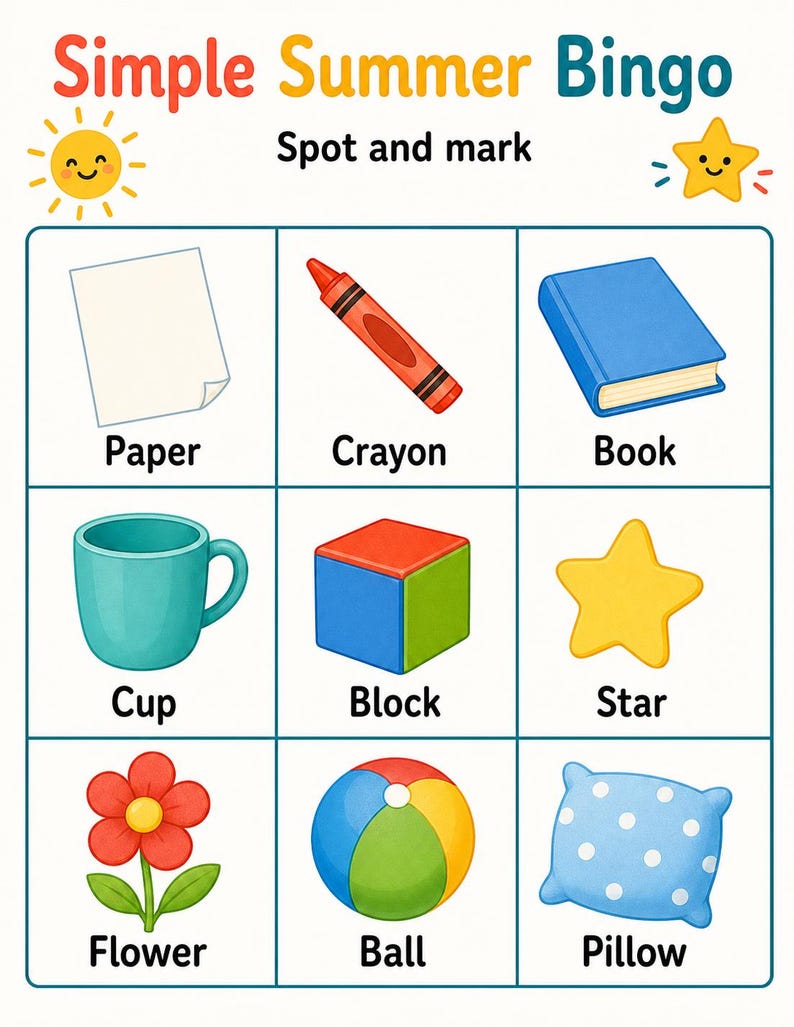 Simple Summer Home Pages | Simple Summer Activities for Kids | Printable PDF | Digital Download image 3
