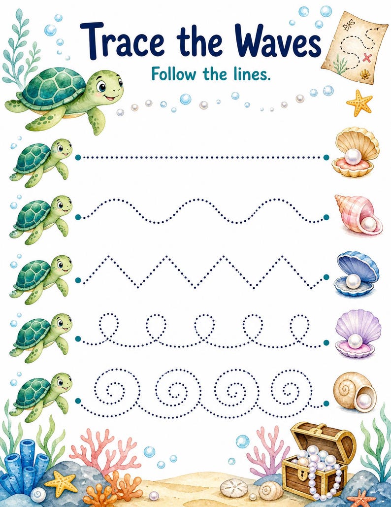 Turtle Treasure Tasks | Kids Activity Sheets | Printable PDF | Digital Download image 7
