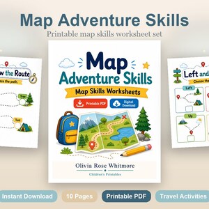 Map Adventure Skills | Map Skills Worksheets | Printable PDF | Digital Download image 2