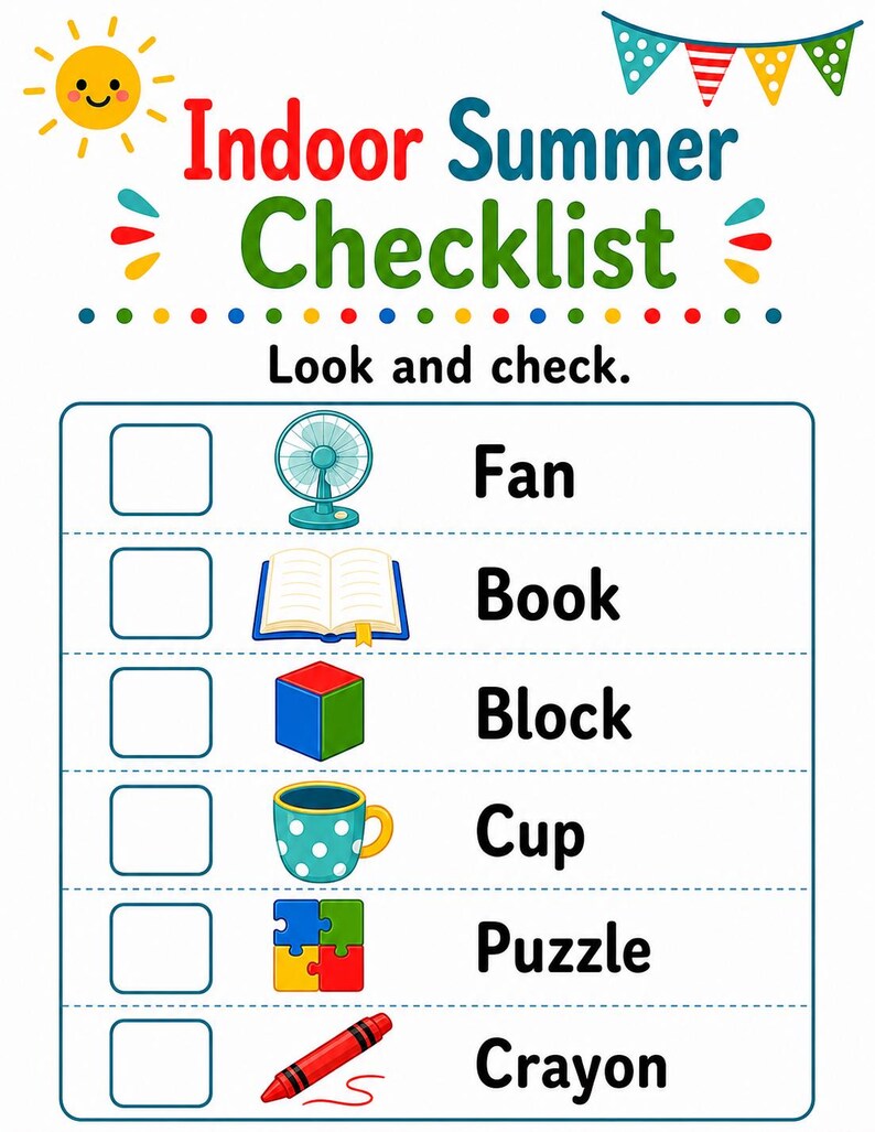 Indoor Sommer Spiel Seiten | Indoor-Sommeraktivitäten für Kinder | Druckbare PDF | Digitaler Download Bild 4