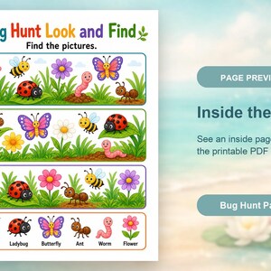 Bug Hunt Busy Pages | Bug Activity Sheets | Printable PDF | Digital Download image 10