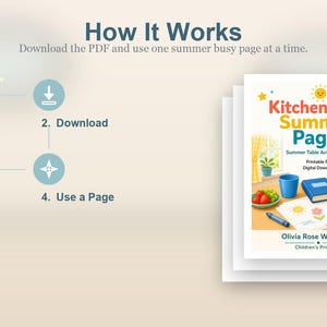 Table de cuisine, pages d'été | Activités de table d'été pour les enfants | PDF imprimable | Téléchargement numérique image 8