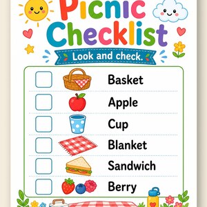 Afspeelpagina's picknick | Picknickactiviteiten voor kinderen | Afdrukbare pdf | Digitale download afbeelding 9