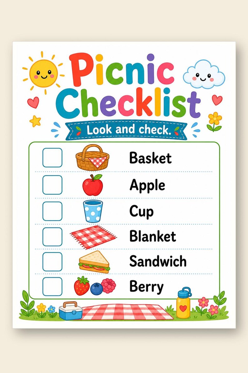 Afspeelpagina's picknick | Picknickactiviteiten voor kinderen | Afdrukbare pdf | Digitale download afbeelding 9