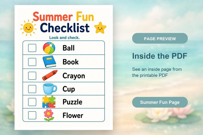 Summer Fun Homepages | Sommerspass Seiten für Kinder | Druckbare PDF | Digitaler Download Bild 10