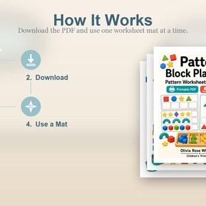 Muster-Block Abspielseiten | Pattern Arbeitsblätter für die Vorschule | Druckbare PDF | Digitaler Download Bild 8