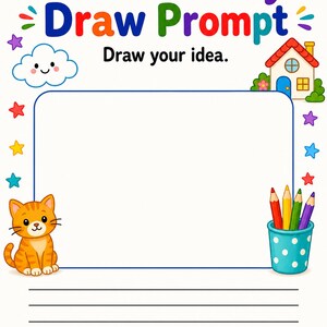 Doodle Story Starters | Drawing Prompts for Kids | Printable PDF | Digital Download image 3
