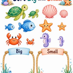 Turtle Big & Small | Big and Small Worksheets | Printable PDF | Digital Download image 6