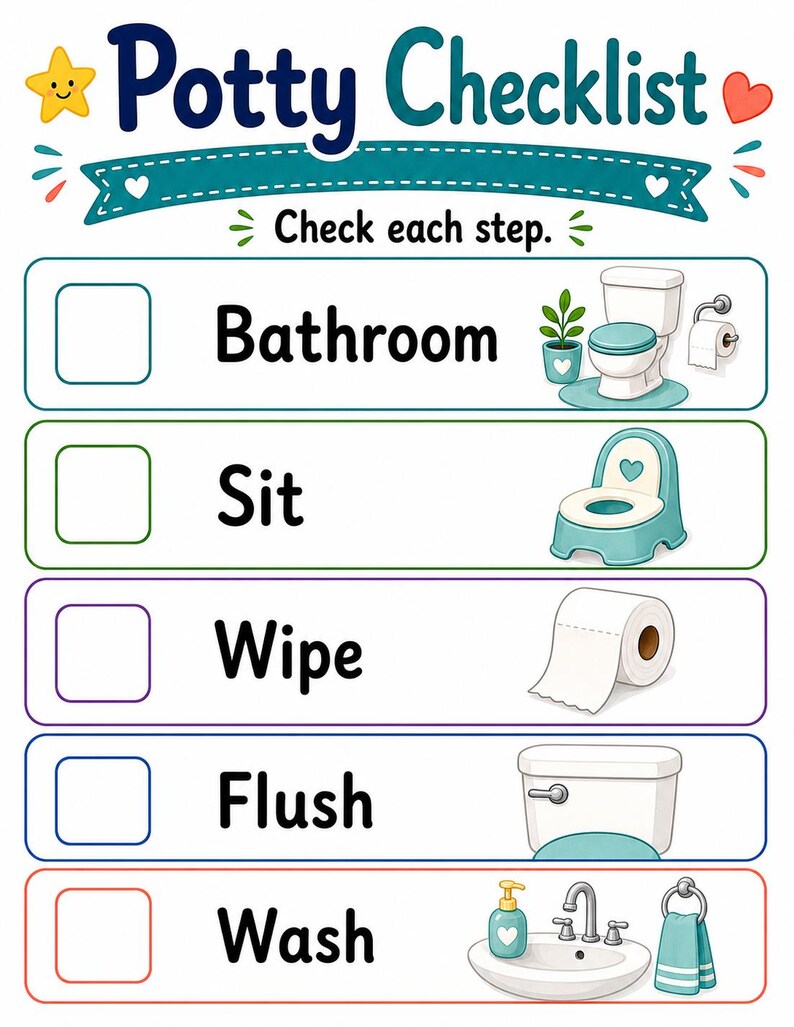 Potty Practice Steps | Potty Training Chart | Printable PDF | Digital Download image 6