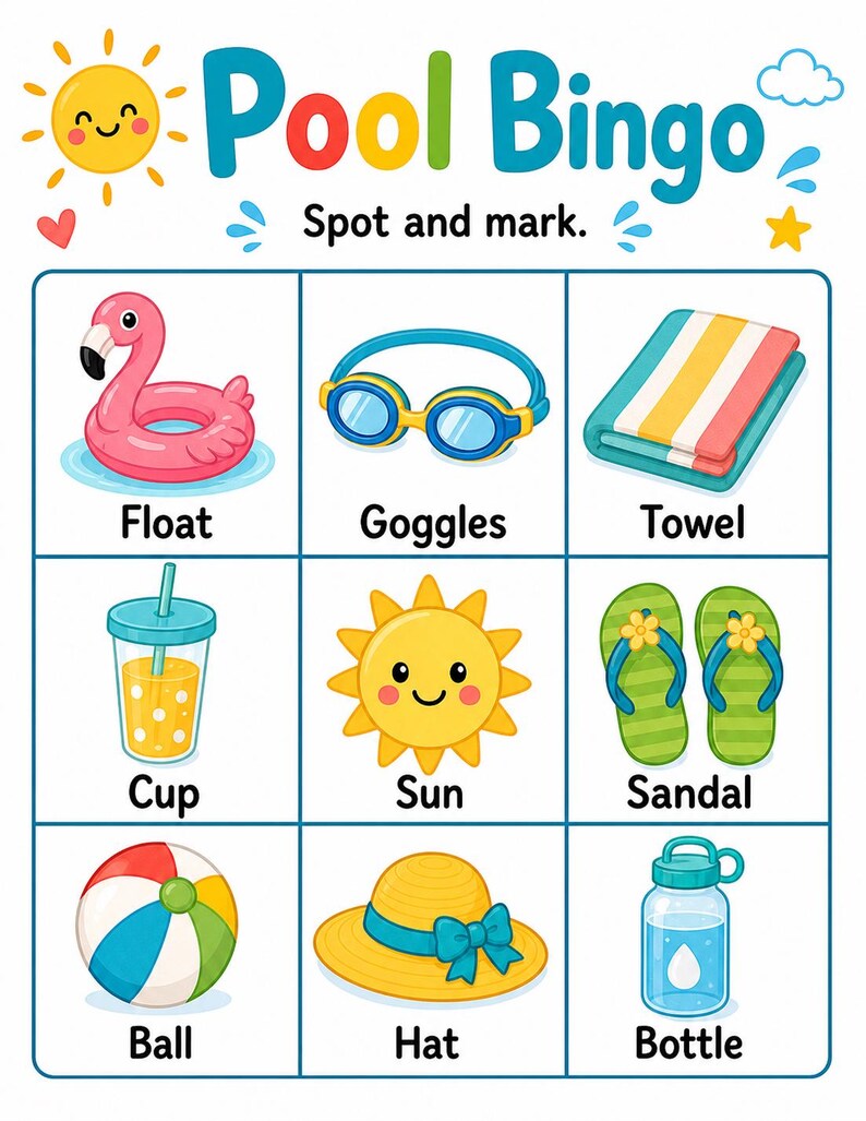 Pool Day Play Pages | Pool Activities for Kids | Printable PDF | Digital Download image 3