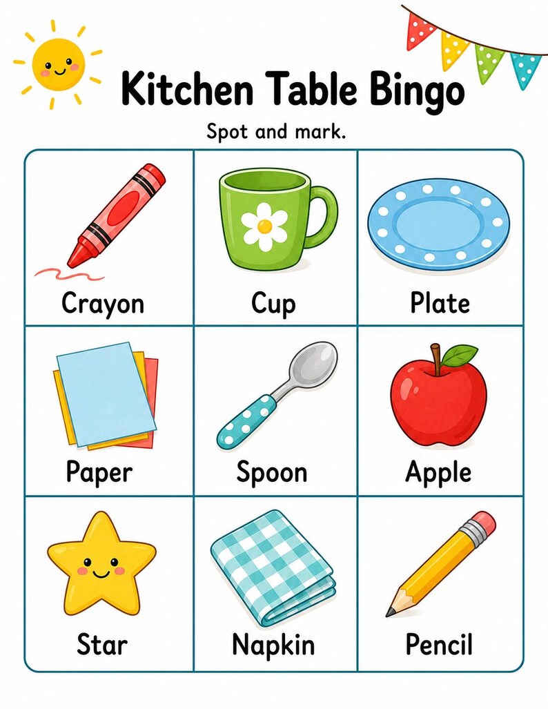 Páginas para la mesa de la cocina soleada / Páginas de verano para la mesa de la cocina / PDF imprimible / Descarga digital imagen 3