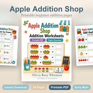 Apple Addition Shop | Additionsblad | Utskrivbar PDF | Digital nedladdning bild 2