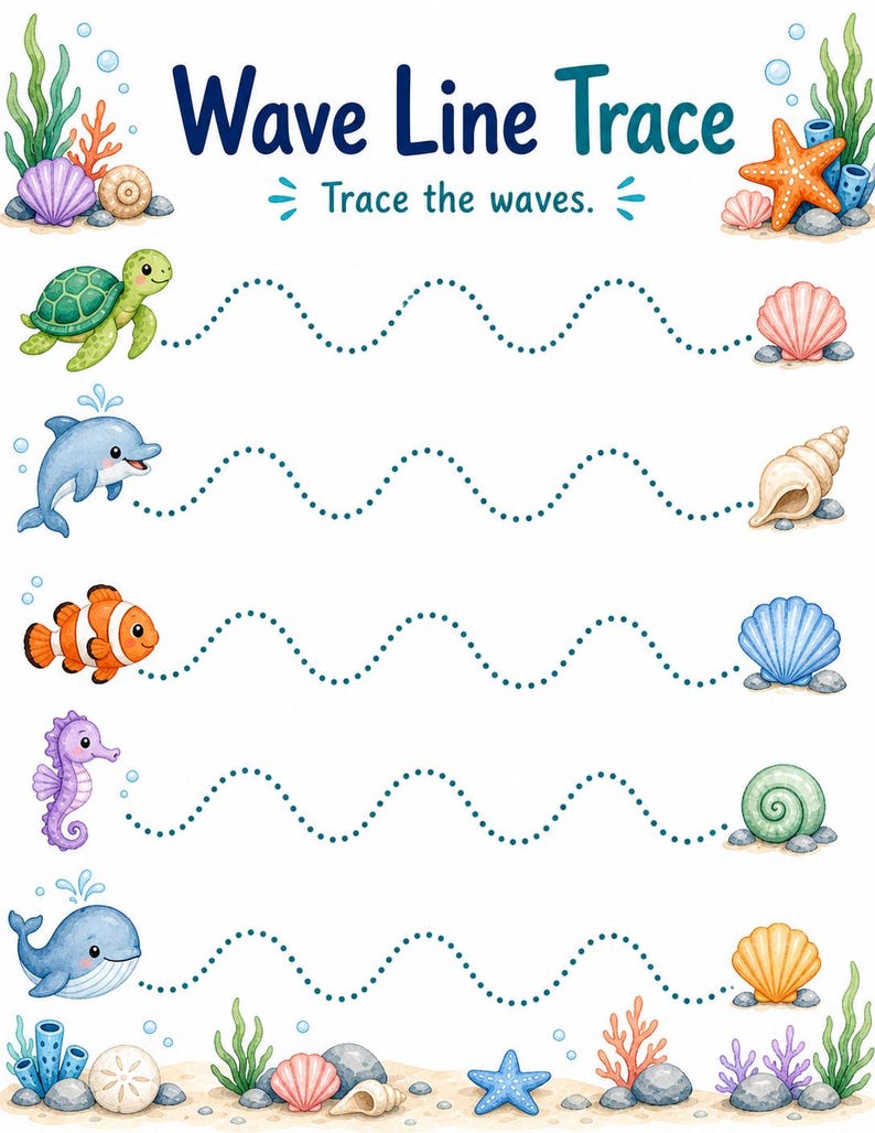 Starfish Fine Motor Lines | Fine Motor Skills Worksheets | Printable PDF | Digital Download image 3