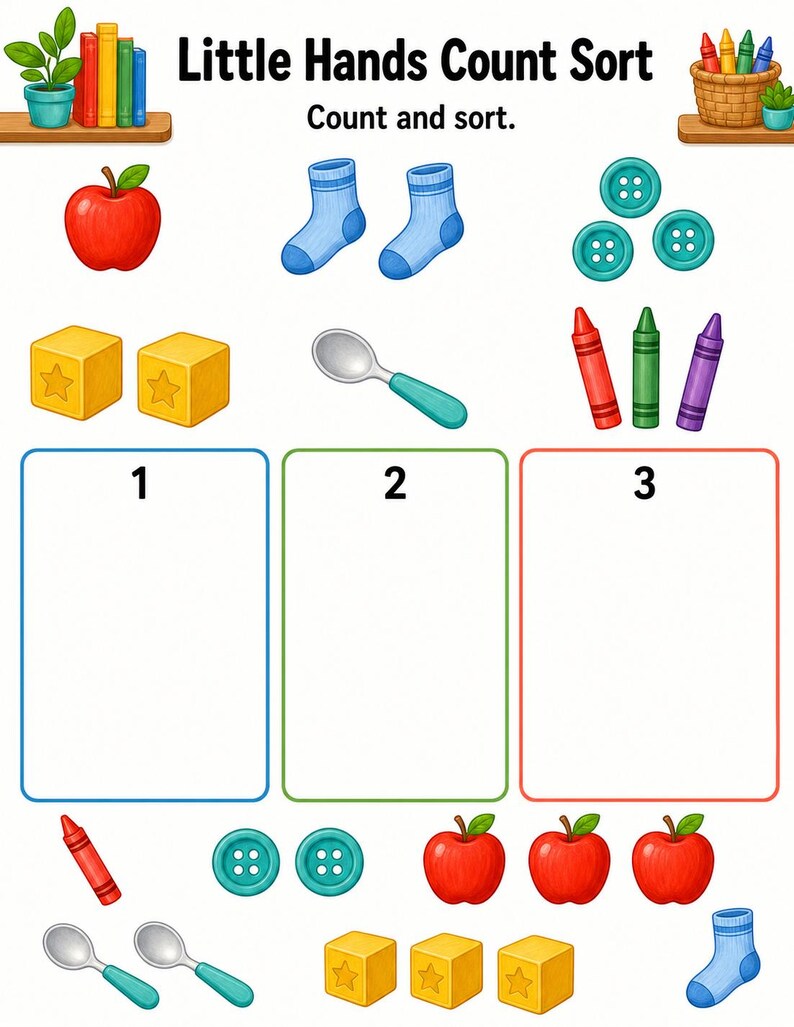 Little Hands Sorting Mats | Sorting Activities for Preschoolers | Printable PDF | Digital Download image 6