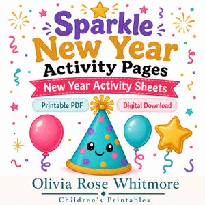 Sparkle Neujahrs-Tätigkeitsseiten | Neujahrs-aktivitätsblätter | Druckbare PDF | Digitaler Download Bild 1