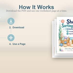 Sortering av skaldjur på stranden | Sorteringsblad | Utskrivbar PDF | Digital nedladdning bild 7