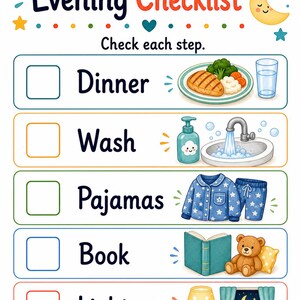 Evening Ready Path | Evening Routine Chart | Printable PDF | Digital Download image 6