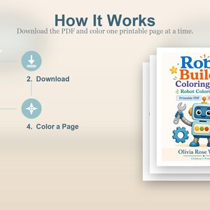 Roboter Baumeister Malvorlagen | Roboter Malvorlagen | Druckbare PDF | Digitaler Download Bild 8