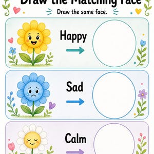 Bijpassende tuin | Werkblad emotie matchen | Afdrukbare pdf | Digitale download afbeelding 6