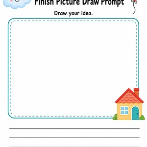 絵を完成させよう！ | 絵を完成させるワークシート | 印刷可能なPDF | デジタルダウンロード 画像 3