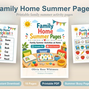 Family Home Summer Pages | Family Summer Activities at Home | Printable PDF | Digital Download image 2