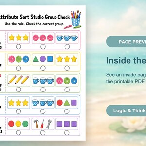 Attribute Sort Studio | Attribute Sorting Worksheets | Printable PDF | Digital Download image 10